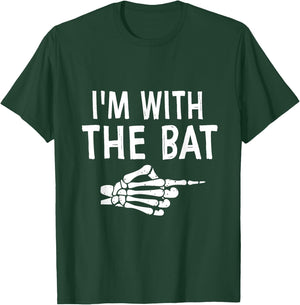 I'm With The Bat Funny Matching Couple Halloween Costume T-Shirt - T-Shirt | Forest