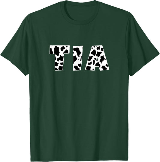Tia Cow Print Animal Pattern Farmer Farm Grandma Funny T-Shirt - T-Shirt | Forest