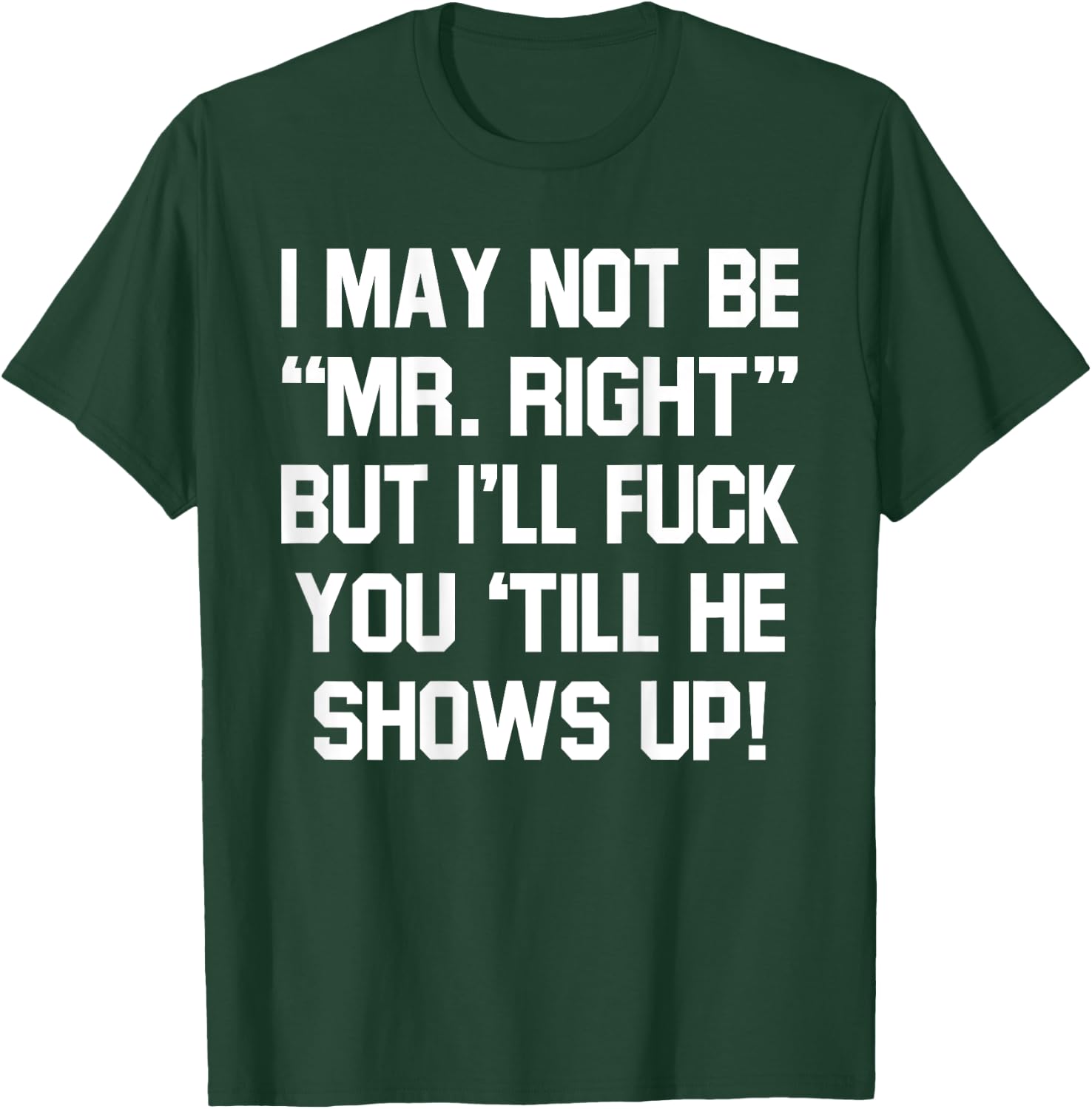 I May Not Be Mr Right But I'll Fck You 'Till He Shows Up T-Shirt - T-Shirt | Forest