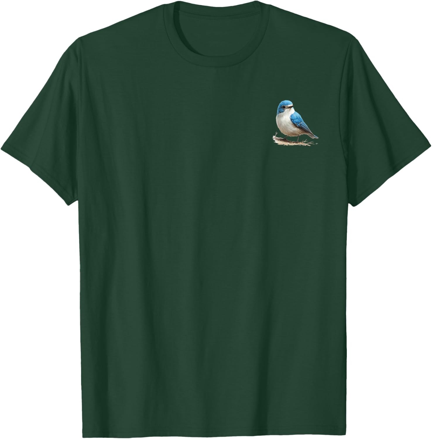 Bluebird in pocket - Watercolor Bluebird T-Shirt - T-Shirt | Forest