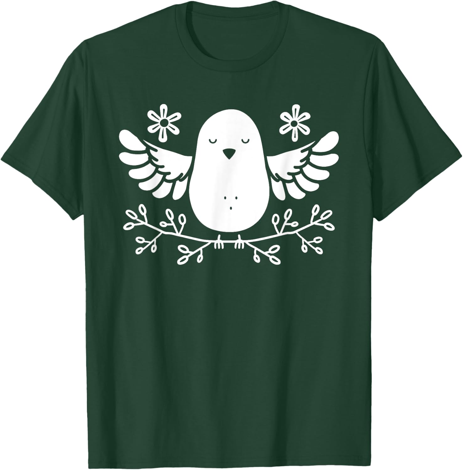 Bird small Dove of peace minimalist simple Dove T-Shirt - T-Shirt | Forest
