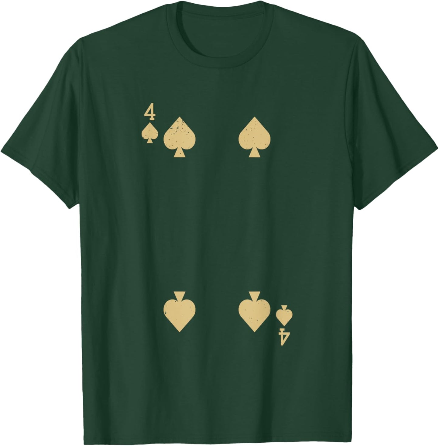 Four 4 of Spades Playing Card , Blackjack Cards Poker T-Shirt - T-Shirt | Forest