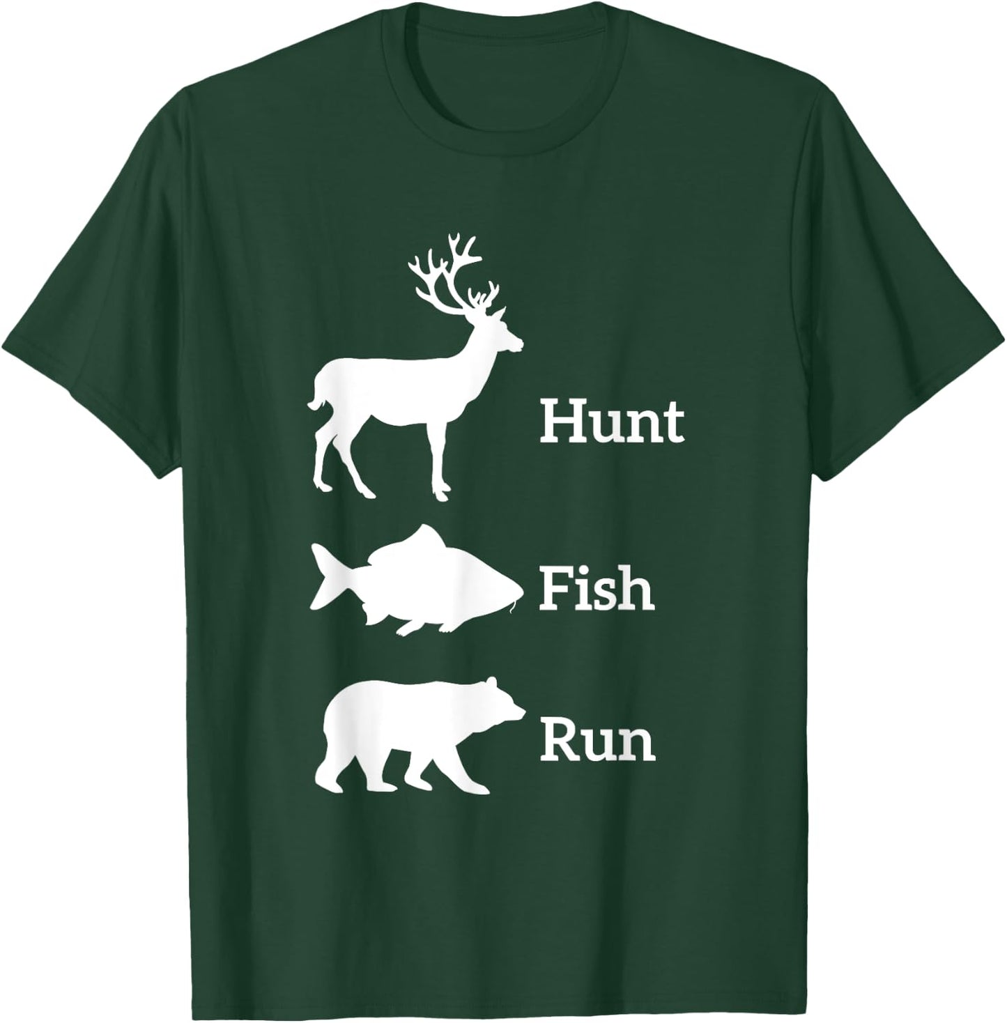 Fun Outdoor Wilderness Camping Gear Supply Men's Hunting Fishing Black S T-Shirt - T-Shirt | Forest