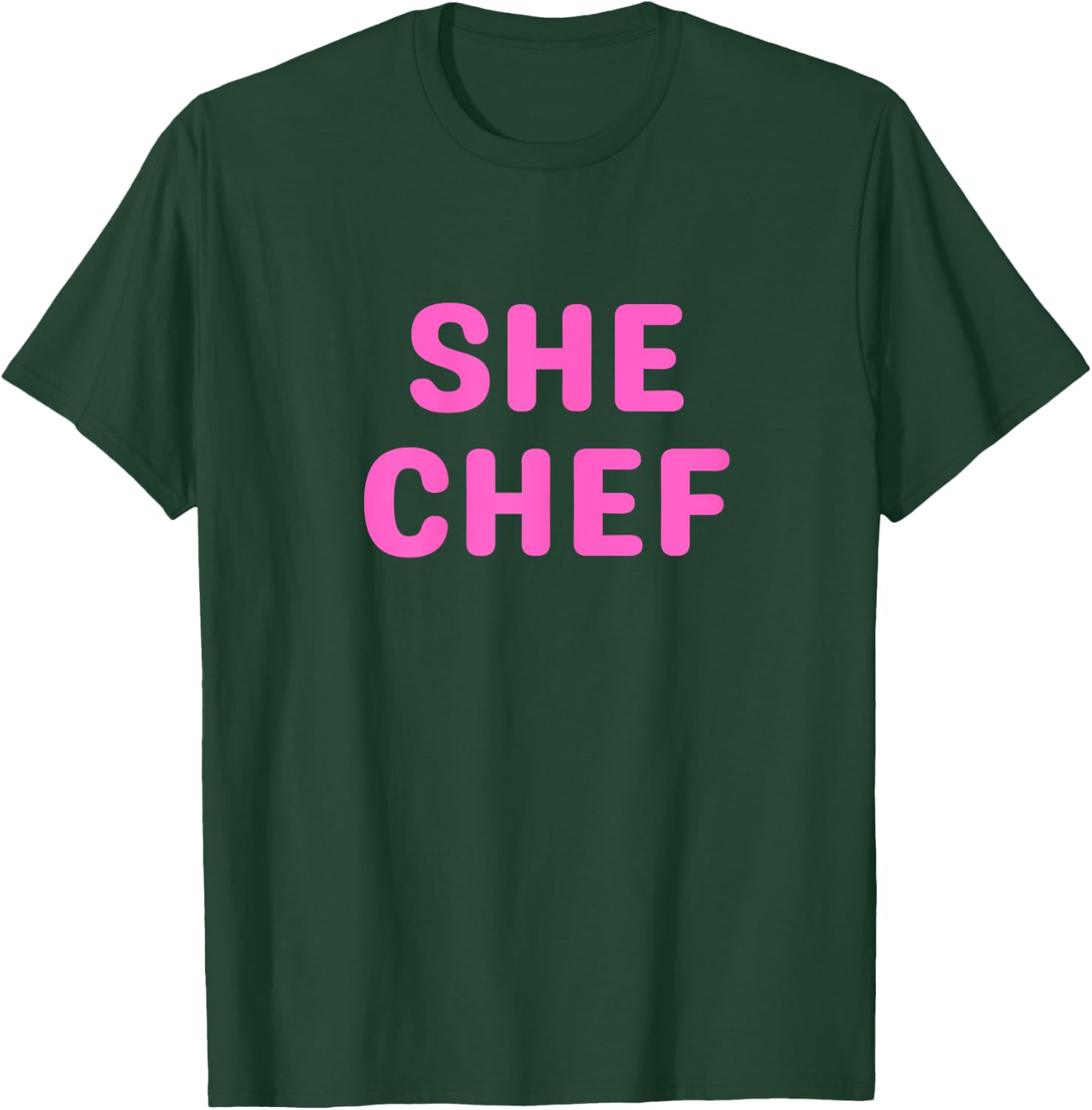 Female, Woman, Chef, Cook in Pink - She Chef T-Shirt - T-Shirt | Forest
