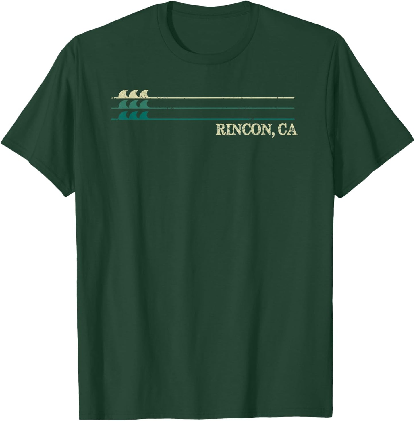 Rincon California Break Surfing Retro Wave T-Shirt - T-Shirt | Forest