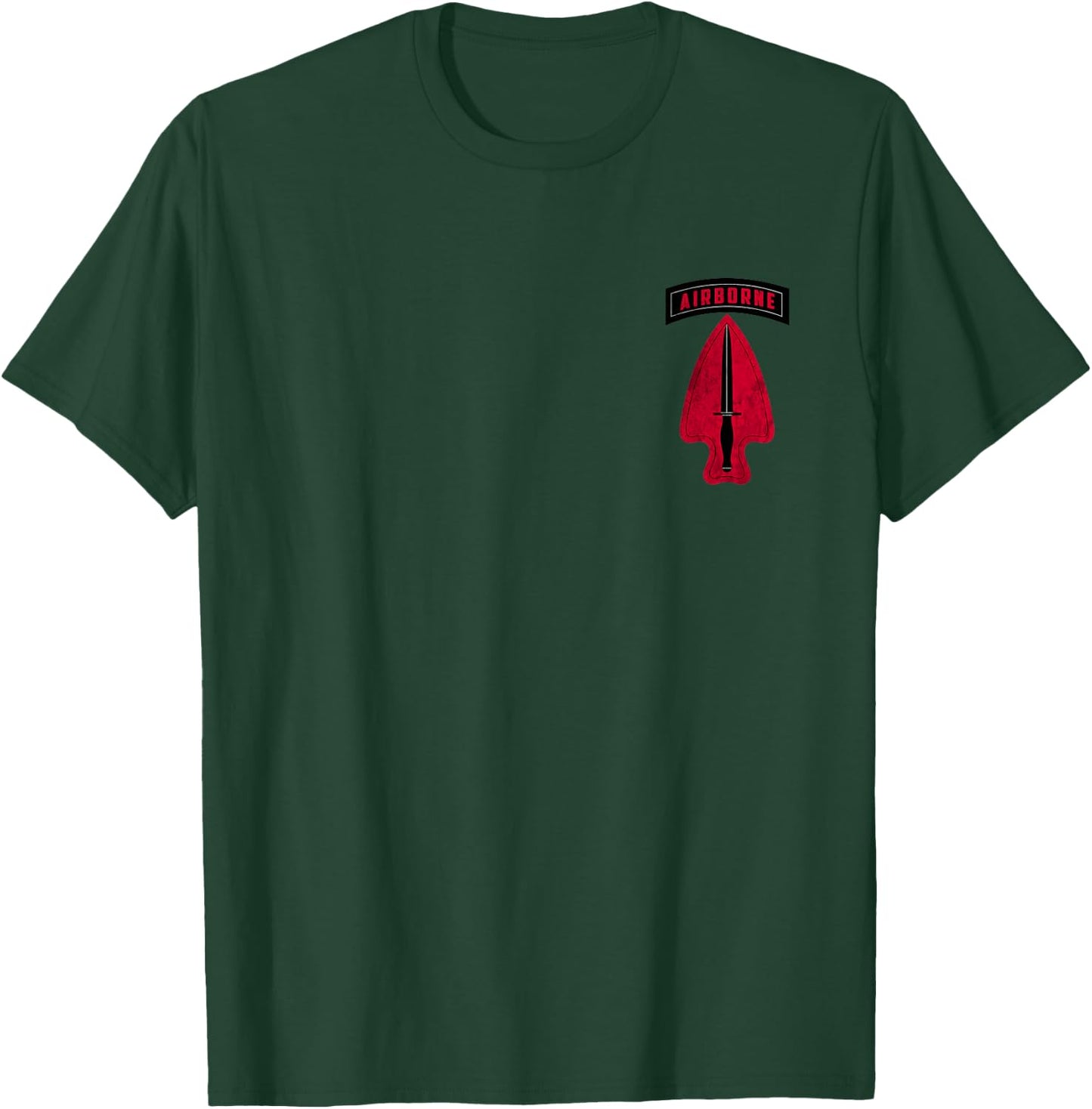 USASOC Force Airborne Vintage Logo Veteran Military Papa T-Shirt - T-Shirt | Forest