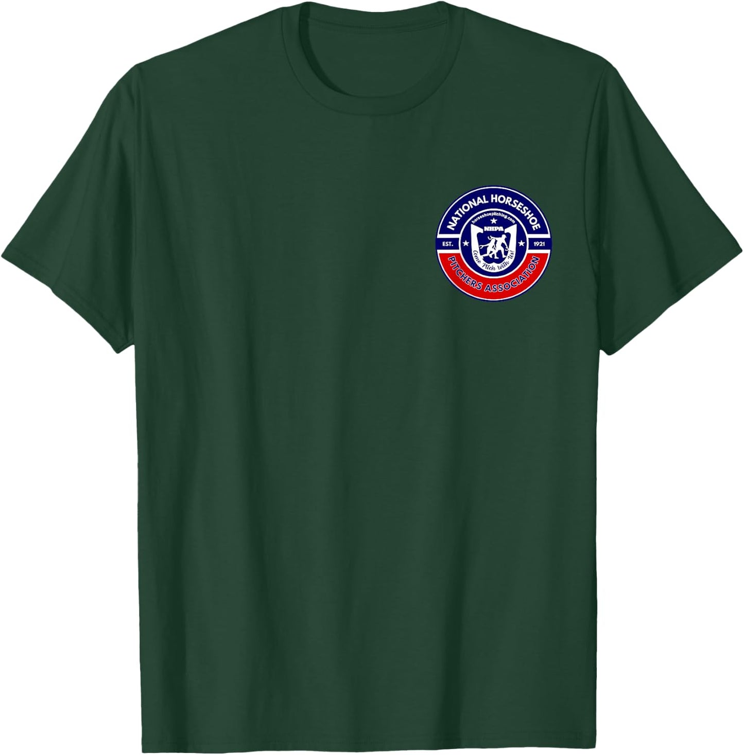 National Horseshoe Pitchers NHPA Alternate 2 Sided Logo T-Shirt - T-Shirt | Forest