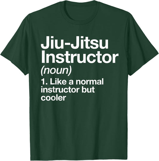 Jiu-Jitsu Instructor Funny Typography Gifts Women's Black Cotton Blend Short Sleeve T-Shirt - T-Shirt | Forest