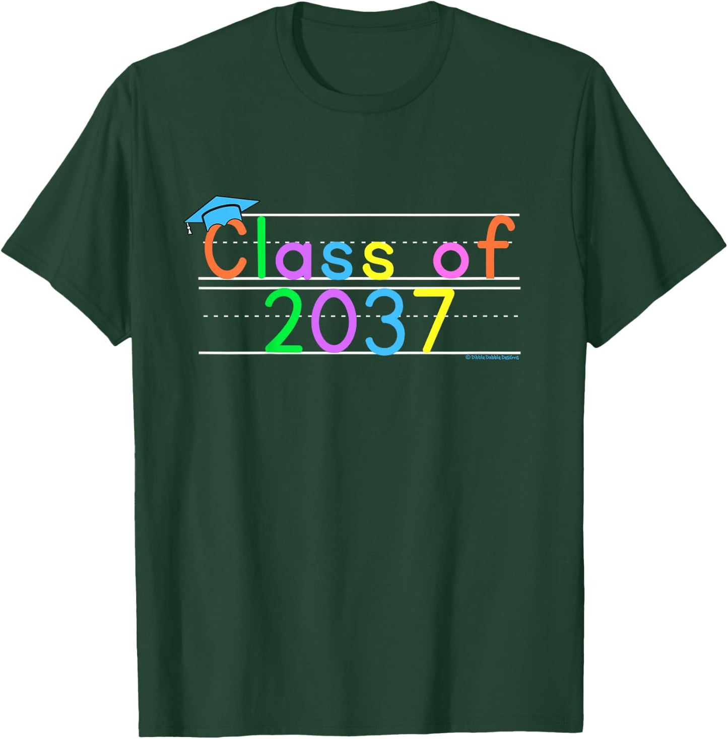 Kids Class of 2037 Boys Girls Funny First Day of Kindergarten T-Shirt - T-Shirt | Forest