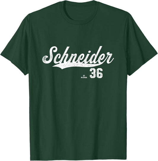 Distressed Swoosh Davis Schneider Toronto Baseball MLBPA T-Shirt - T-Shirt | Forest