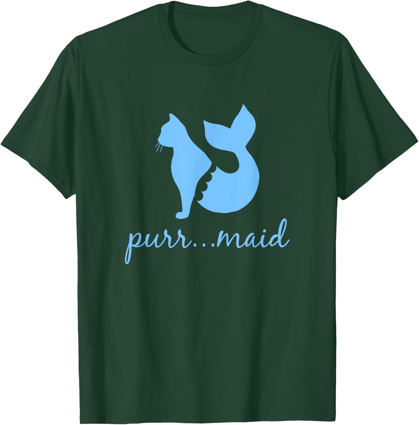 Purrmaid - Funny Cat Lady Mermaid Feline Lover T-Shirt - T-Shirt | Forest