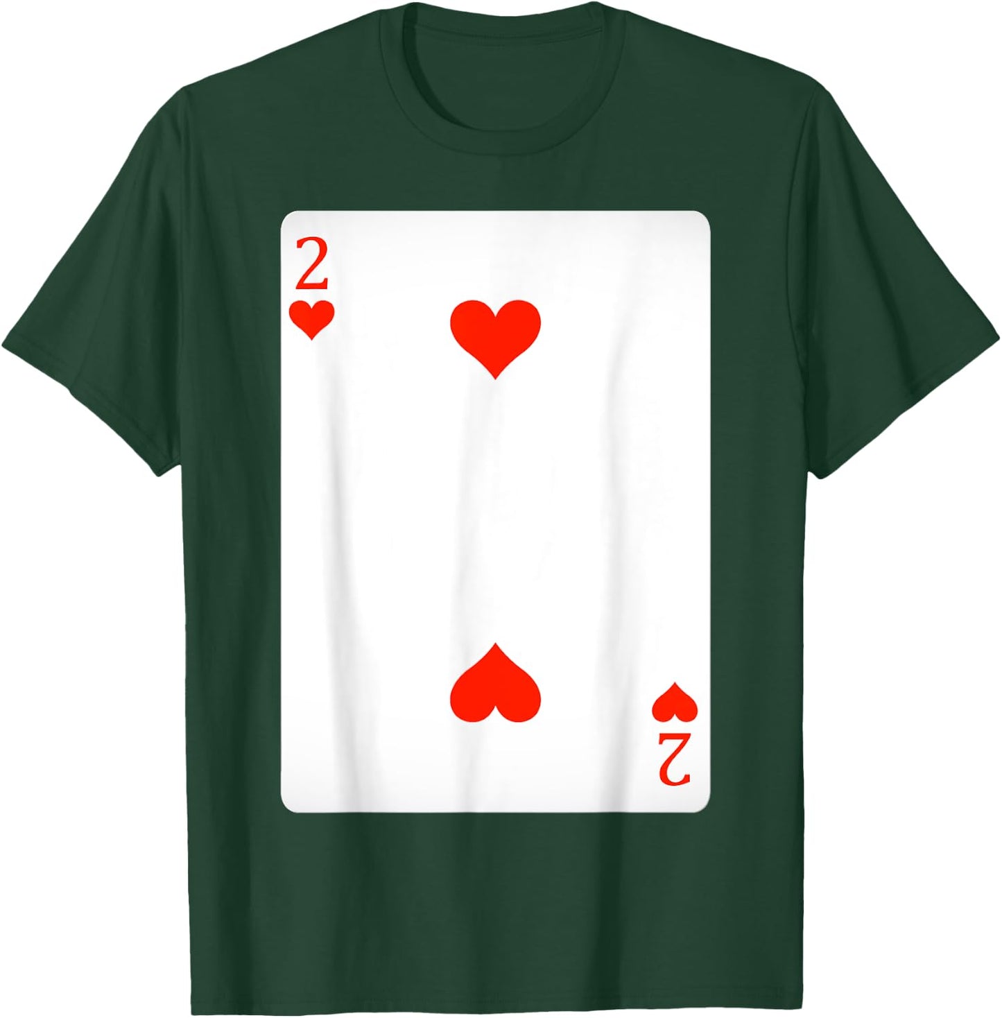 2 Two Of Hearts Playing Cards Shirt Easy Halloween Costume T-Shirt - T-Shirt | Forest