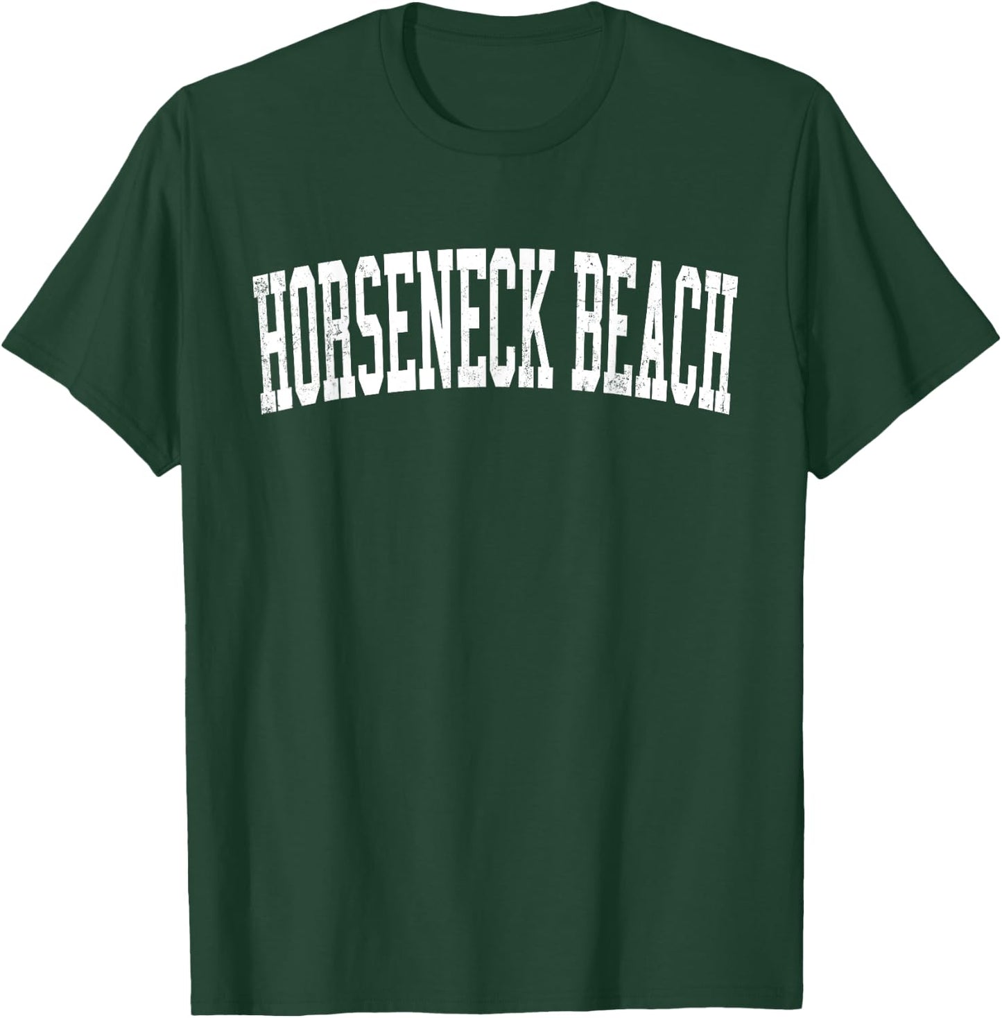 Vintage Horseneck Beach Distressed White Varsity Style Women Kids T-Shirt - T-Shirt | Forest