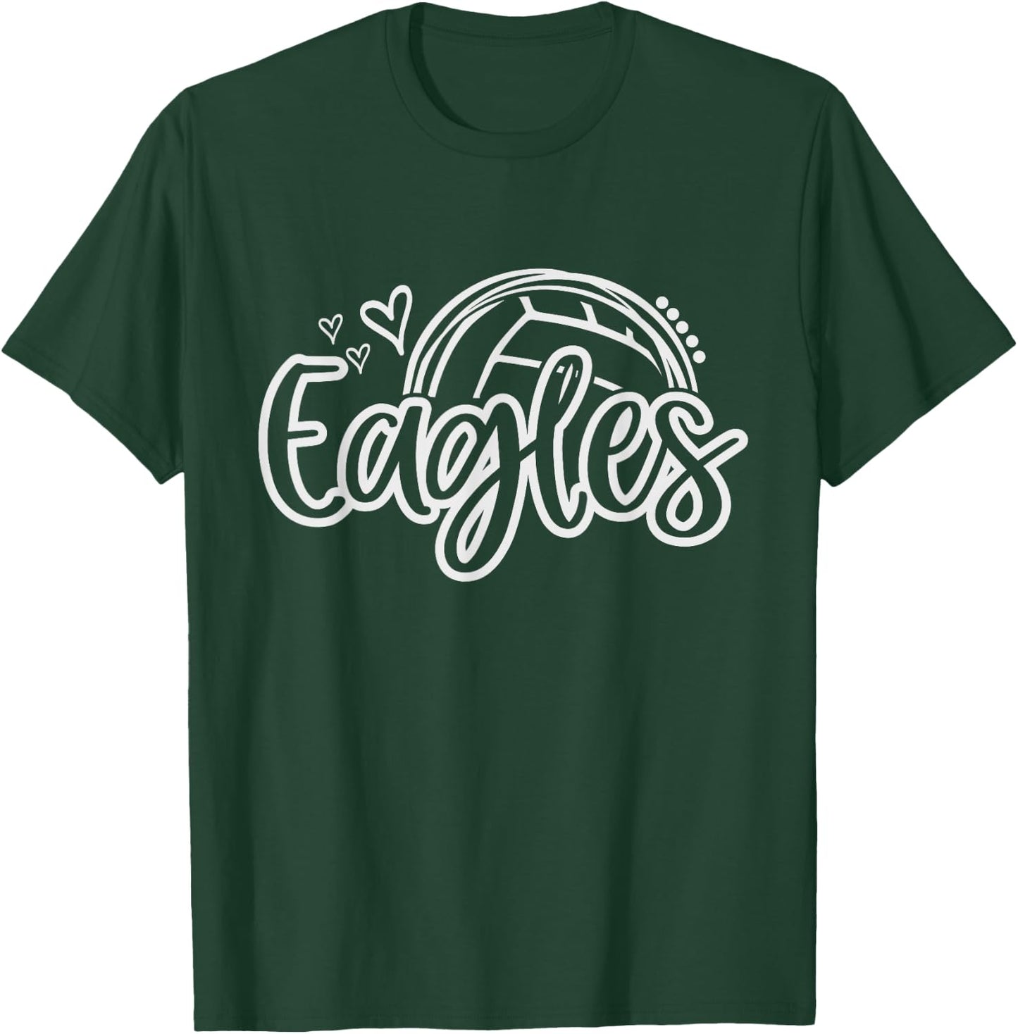 Volleyball Eagle School Sports Fan Team Spirit T-Shirt - T-Shirt | Forest