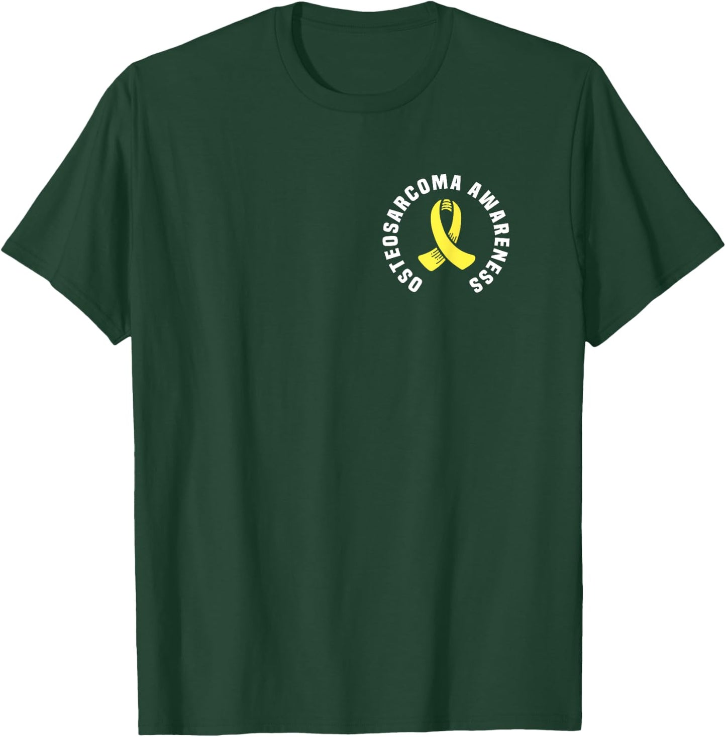 Osteosarcoma Awareness Pocket Wear With Yellow Ribbon T-Shirt - T-Shirt | Forest