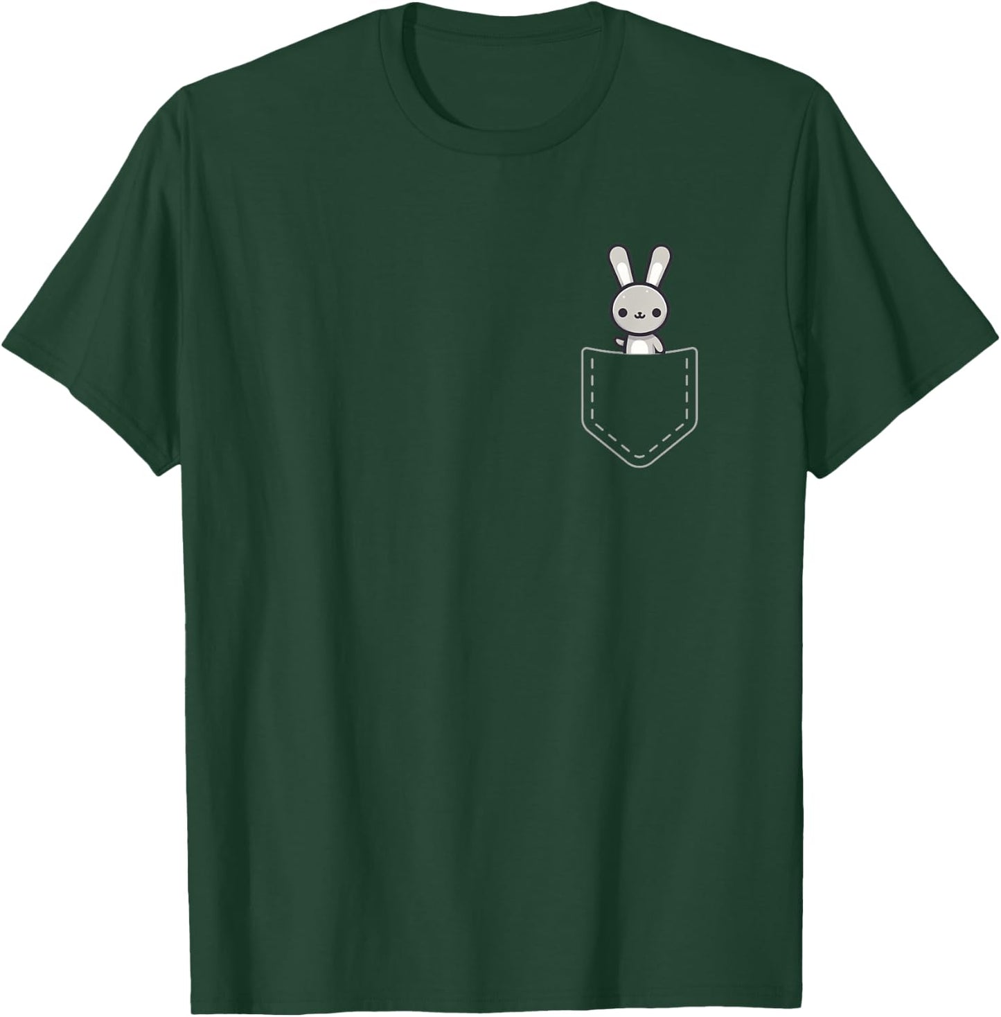 Kawaii Anime Pocket Rabbit Kids T-Shirt - T-Shirt | Forest