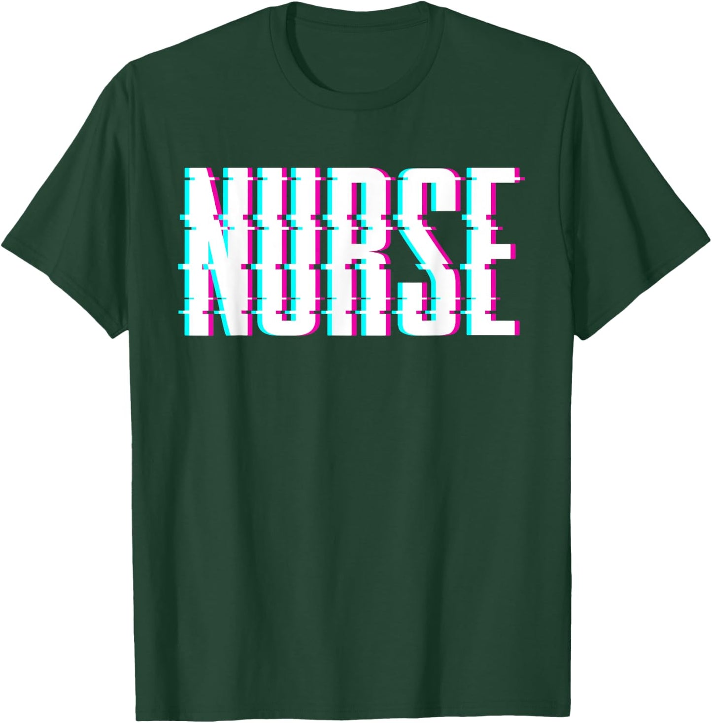Nurse Glitch Aesthetic Graduation Nurse Glitch Graphic Art T-Shirt - T-Shirt | Forest