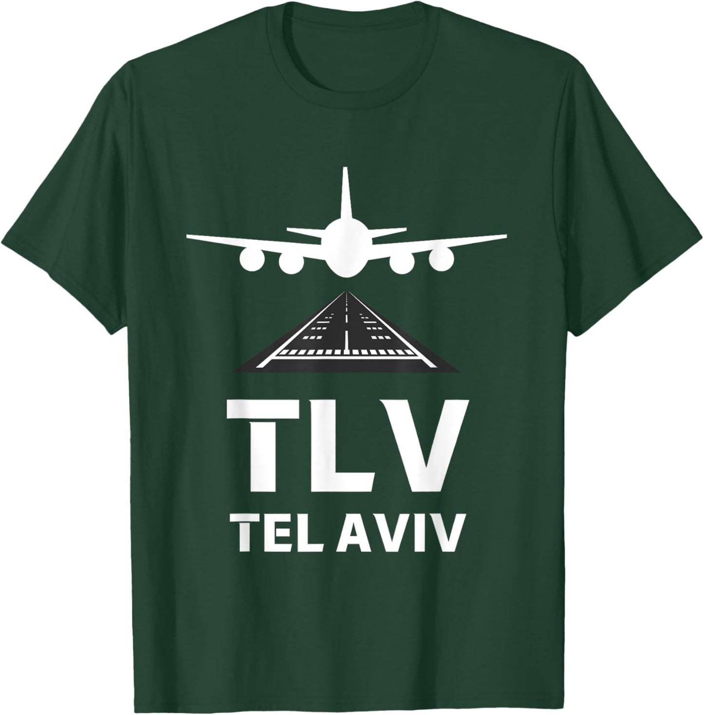 TLV Airport Tel Aviv, Israel Airplane Landing on Runway T-Shirt - T-Shirt | Forest