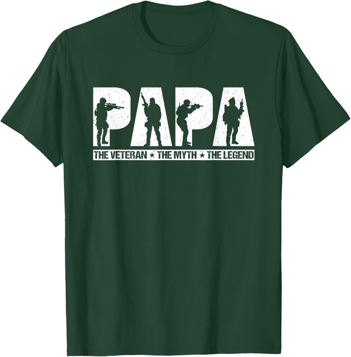 Papa Veteran The Myth The Legend Fathers Day Grandpa T-Shirt - T-Shirt | Forest
