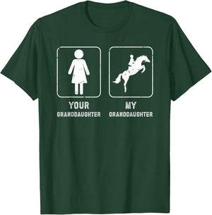 My Granddaughter Horse Show Grandpa Equestrian Grandfather T-Shirt - T-Shirt | Forest