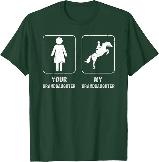 My Granddaughter Horse Show Grandpa Equestrian Grandfather T-Shirt - T-Shirt | Forest