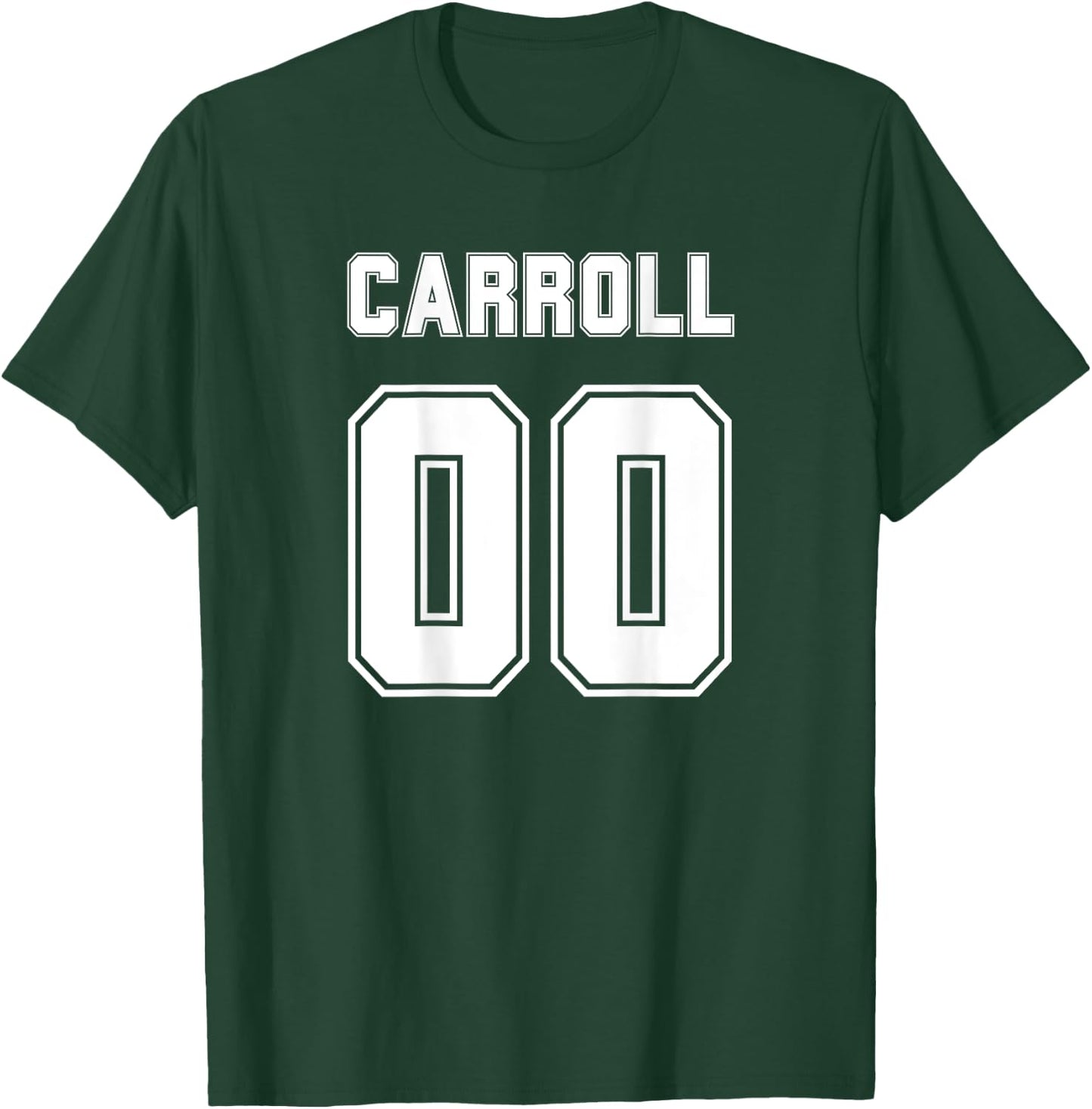 Carroll Name Back Sports Number Family Team T-Shirt - T-Shirt | Forest