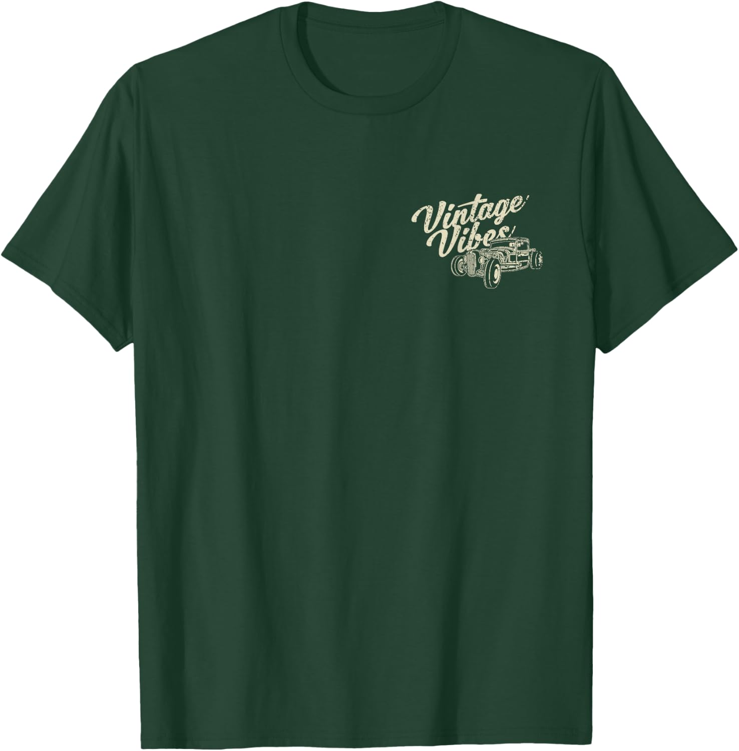 Vintage Vibes Main Street USA Hotrod Motorcycle Design T-Shirt - T-Shirt | Forest