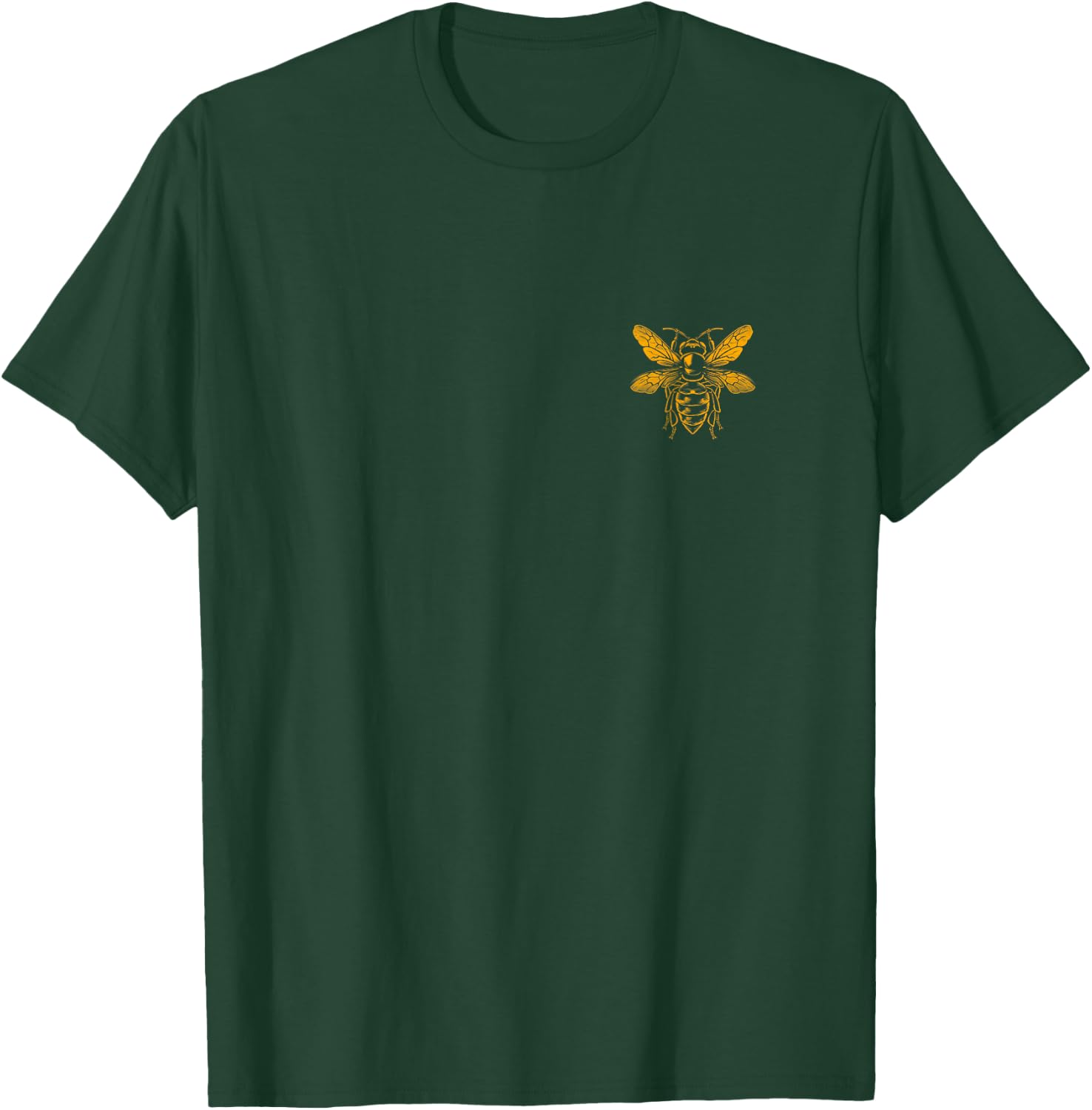 Minimal Pocket Bee Beekeeper Dad Hive Owner Beekeeping T-Shirt - T-Shirt | Forest
