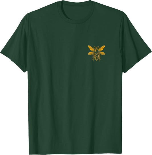 Minimal Pocket Bee Beekeeper Dad Hive Owner Beekeeping T-Shirt - T-Shirt | Forest