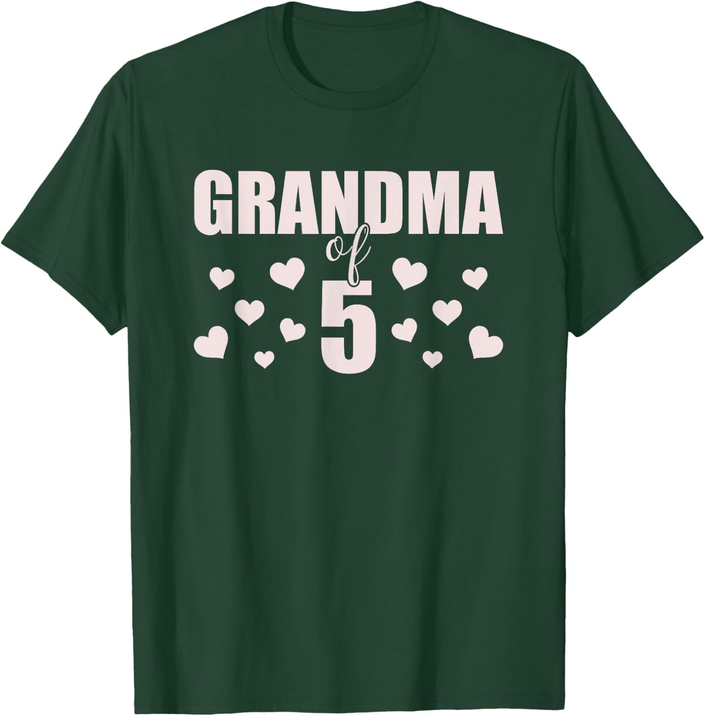 Grandma 5 Grandkids 5th Time Cubed Grandma Of Five T-Shirt - T-Shirt | Forest