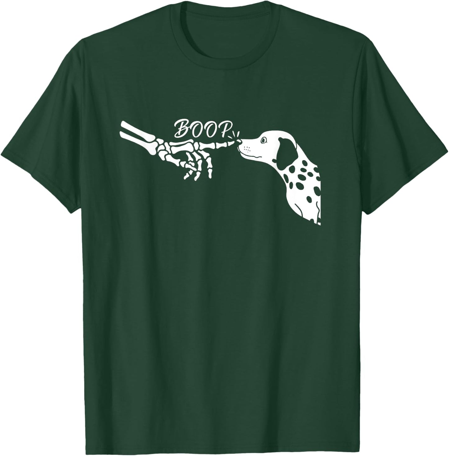 Dalmatian Skeleton Hand Boop Halloween Pet Women Girls Kids T-Shirt - T-Shirt | Forest