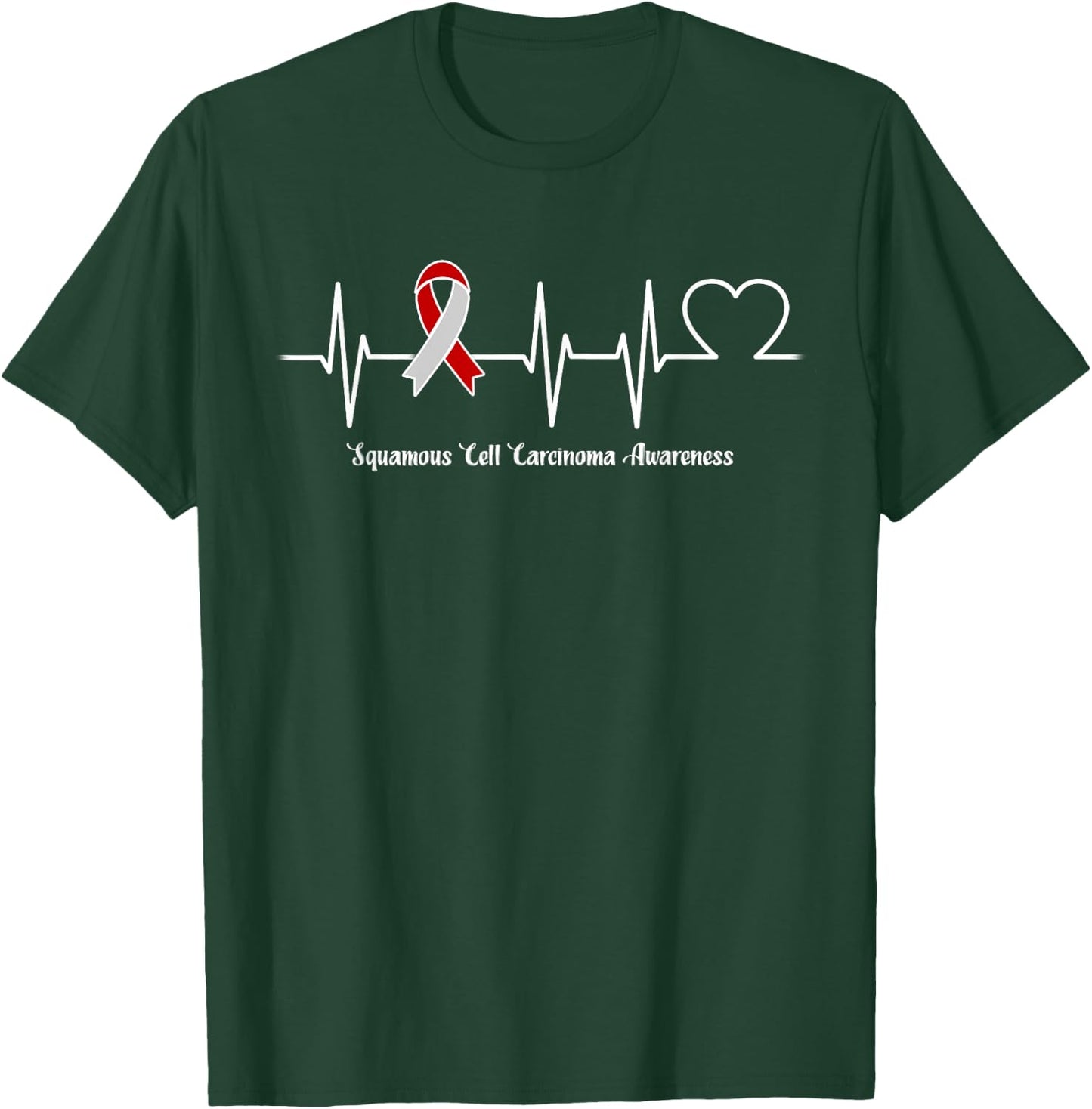 Heartbeat Squamous Cell Carcinoma Warrior T-Shirt - T-Shirt | Forest
