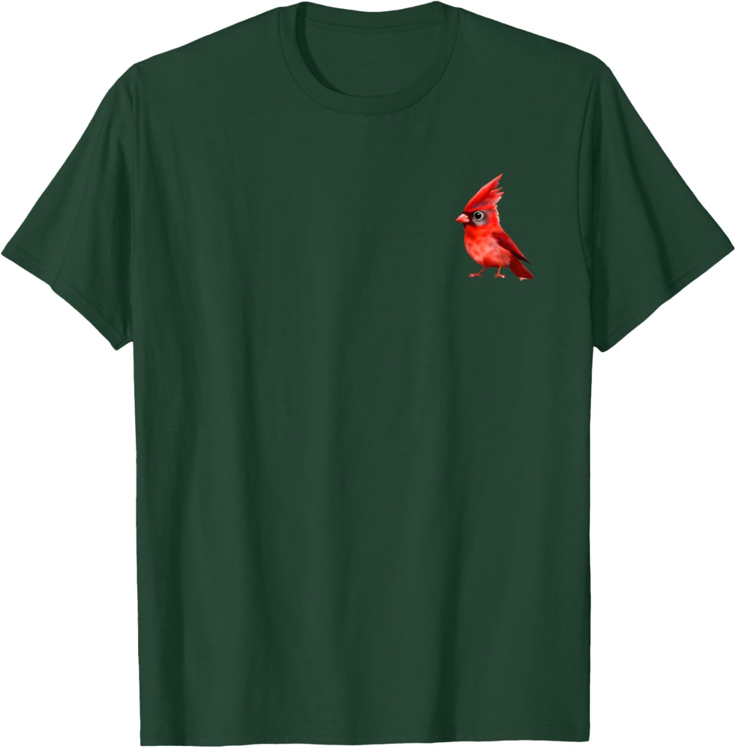 Lovely Northern Cardinal Bird Red Cardinal In Pocket T-Shirt - T-Shirt | Forest