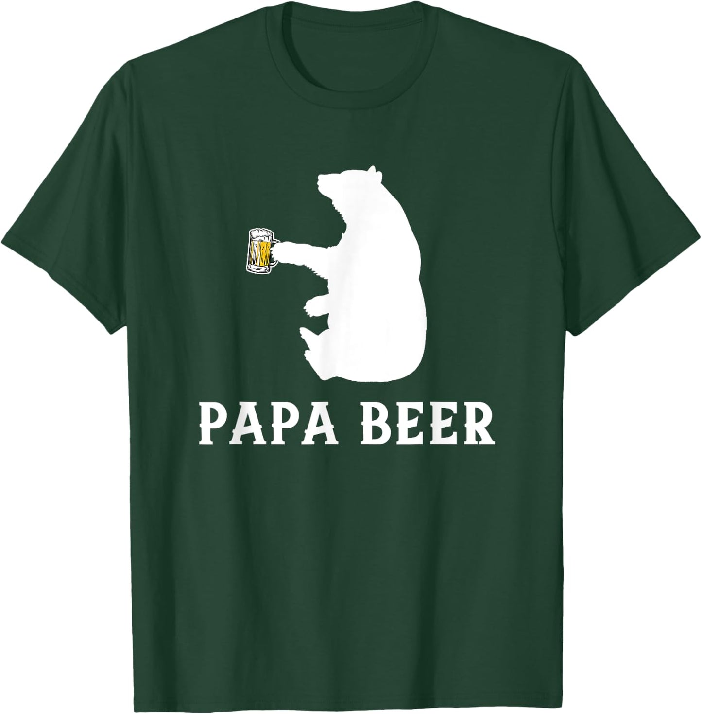 Papa Beer Shirt, Papa Bear Father's Day Gift T-Shirt - T-Shirt | Forest