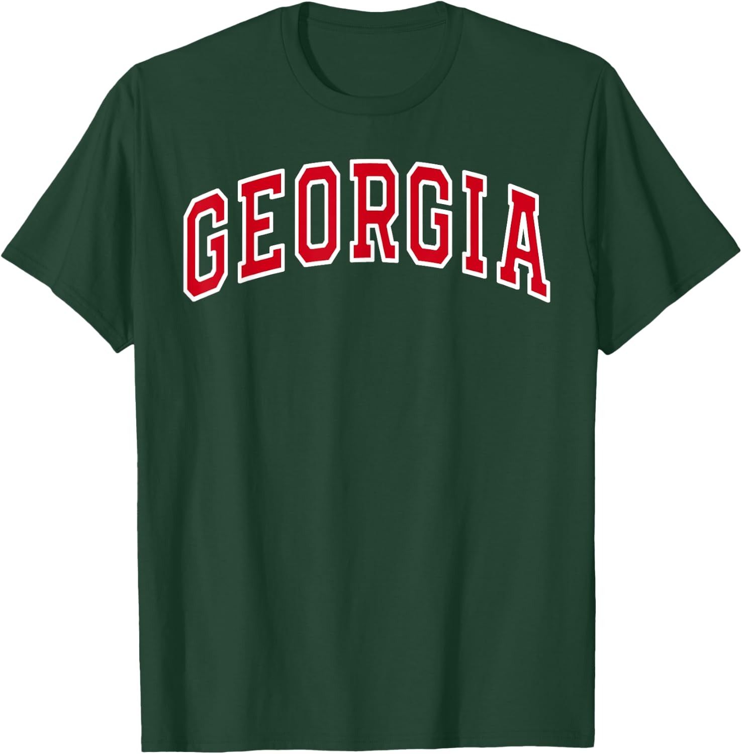 Georgia GA Vintage Sports Design Red Text Design Men Gifts T-Shirt - T-Shirt | Forest