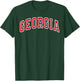 Georgia GA Vintage Sports Design Red Text Design Men Gifts T-Shirt - T-Shirt | Forest