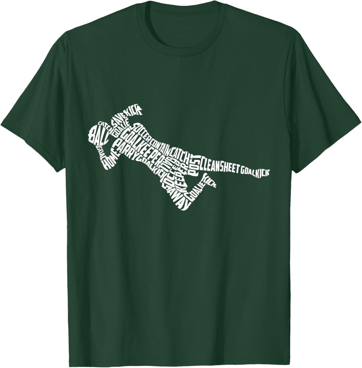Soccer Woman Goalkeeper Typography with Goalkeeping Terms T-Shirt - T-Shirt | Forest