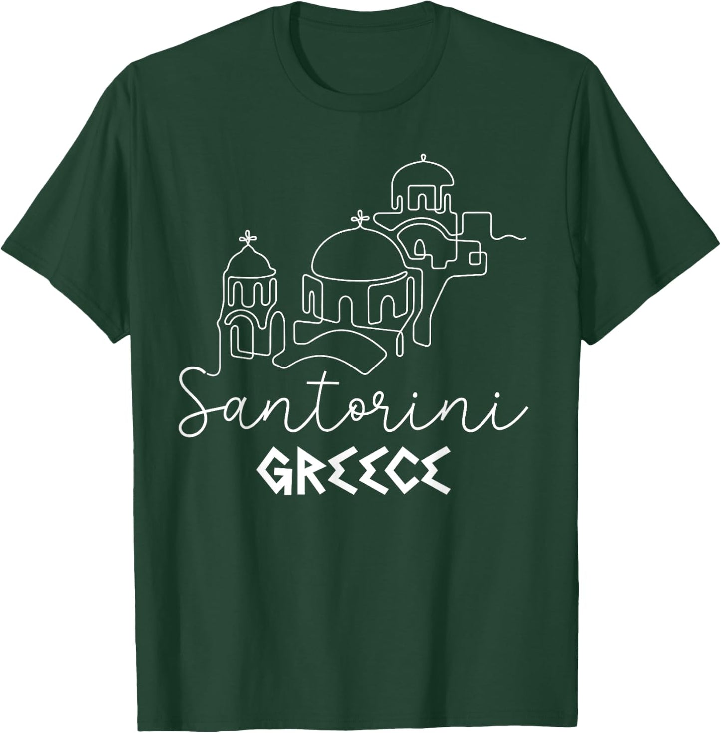 Santorini Greece Travel Destination Summer Family Vacation Women Girls Kids T-Shirt - T-Shirt | Forest
