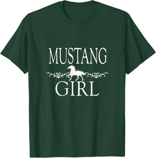 Mustang Girl Horse T-Shirt - T-Shirt | Forest
