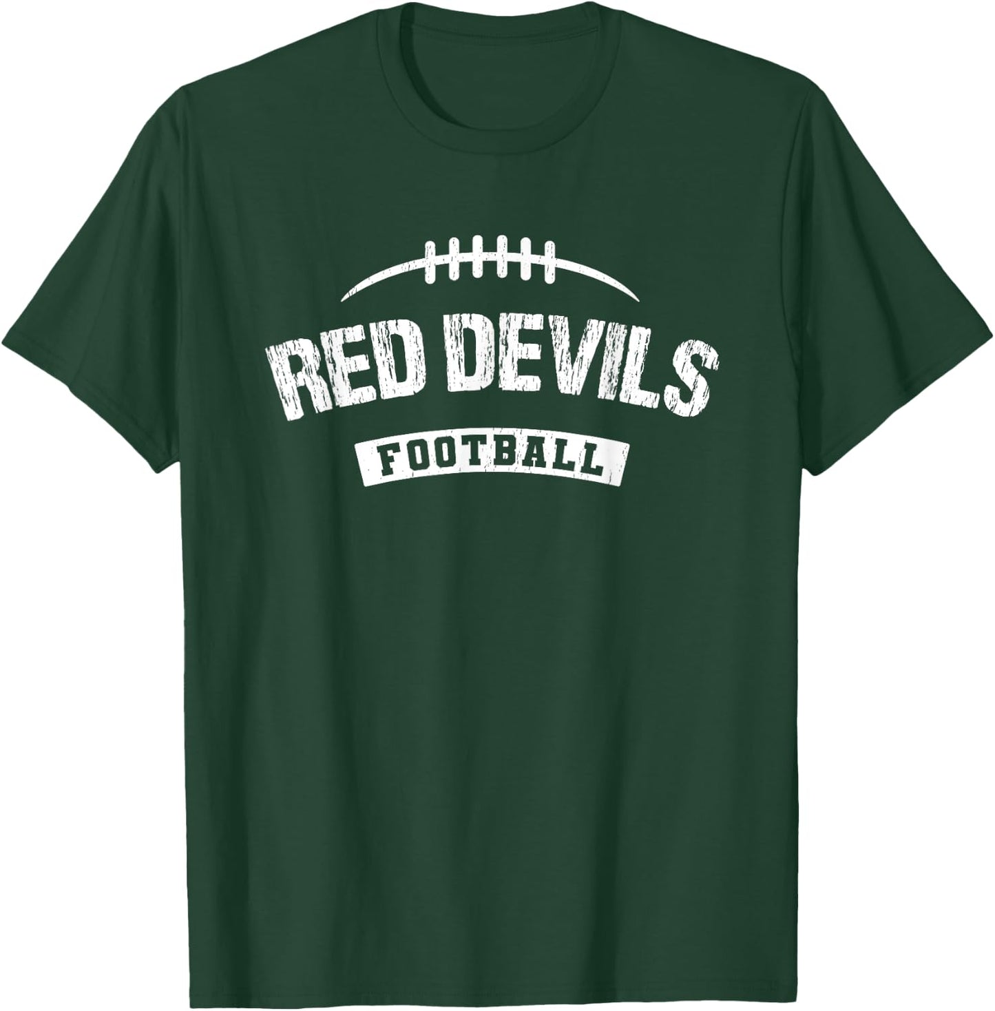 Red Devils Central Football Distressed HS T-Shirt - T-Shirt | Forest