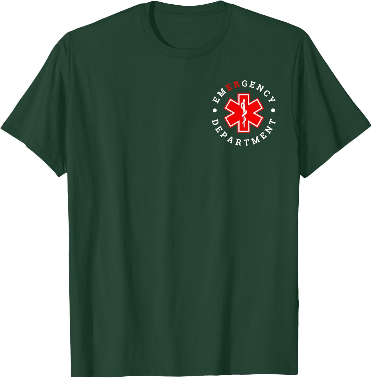 Emergency Department ER Trauma Front and Back Design T-Shirt - T-Shirt | Forest