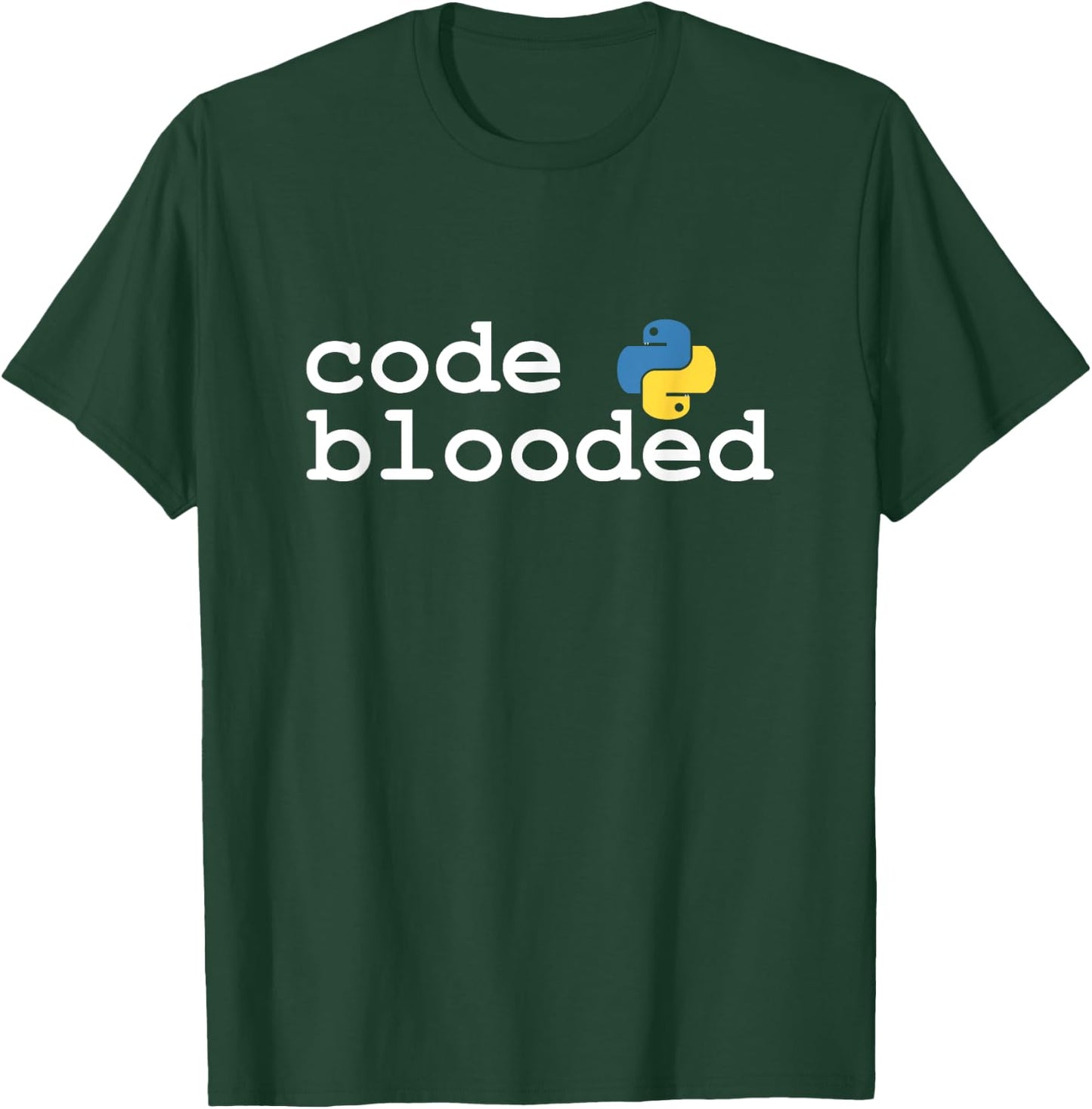 Code blooded. Python funny coder programmer retro joke T-Shirt - T-Shirt | Forest