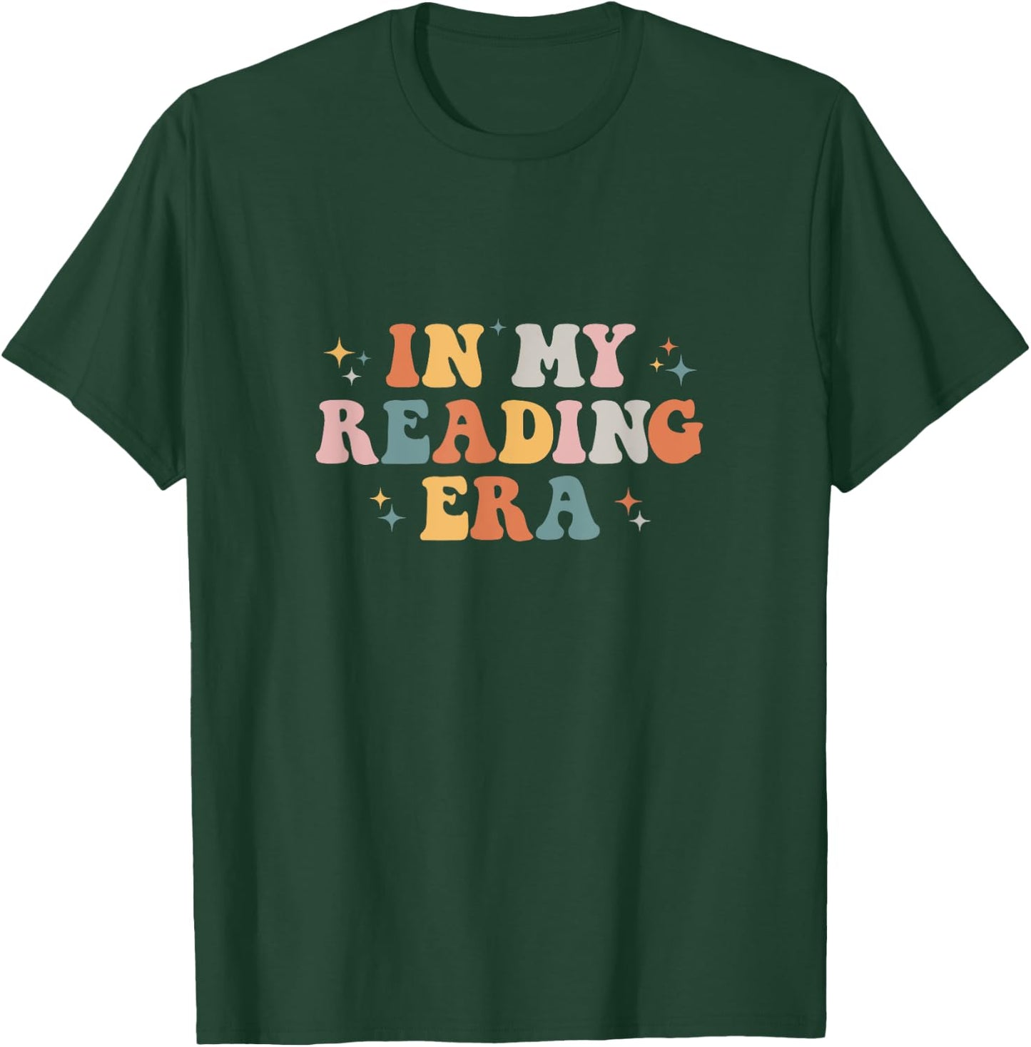 In My Reading Era Groovy Reader Librarian Teacher Book Lover Women T-Shirt - T-Shirt | Forest