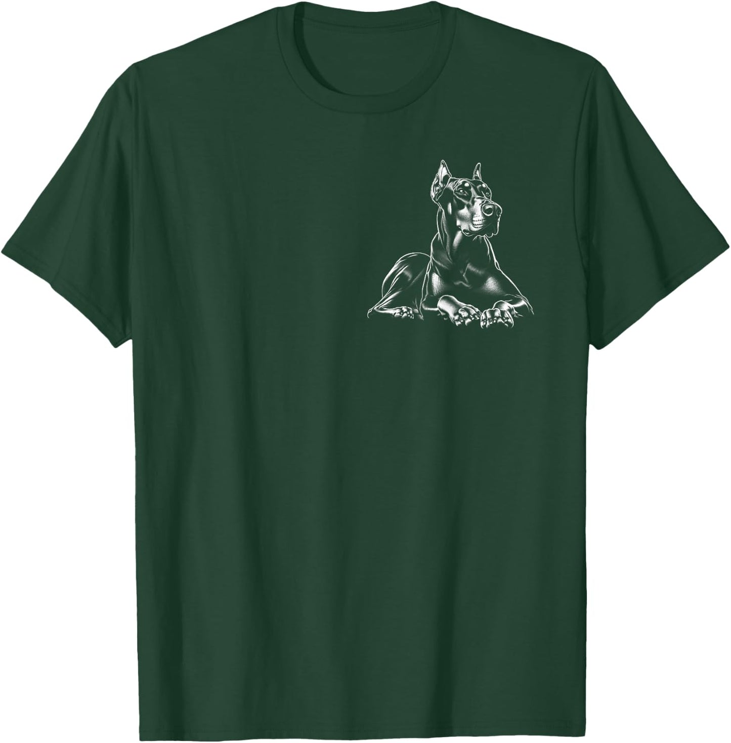 Proud Doberman in Lying Pose on Chest T-Shirt - T-Shirt | Forest