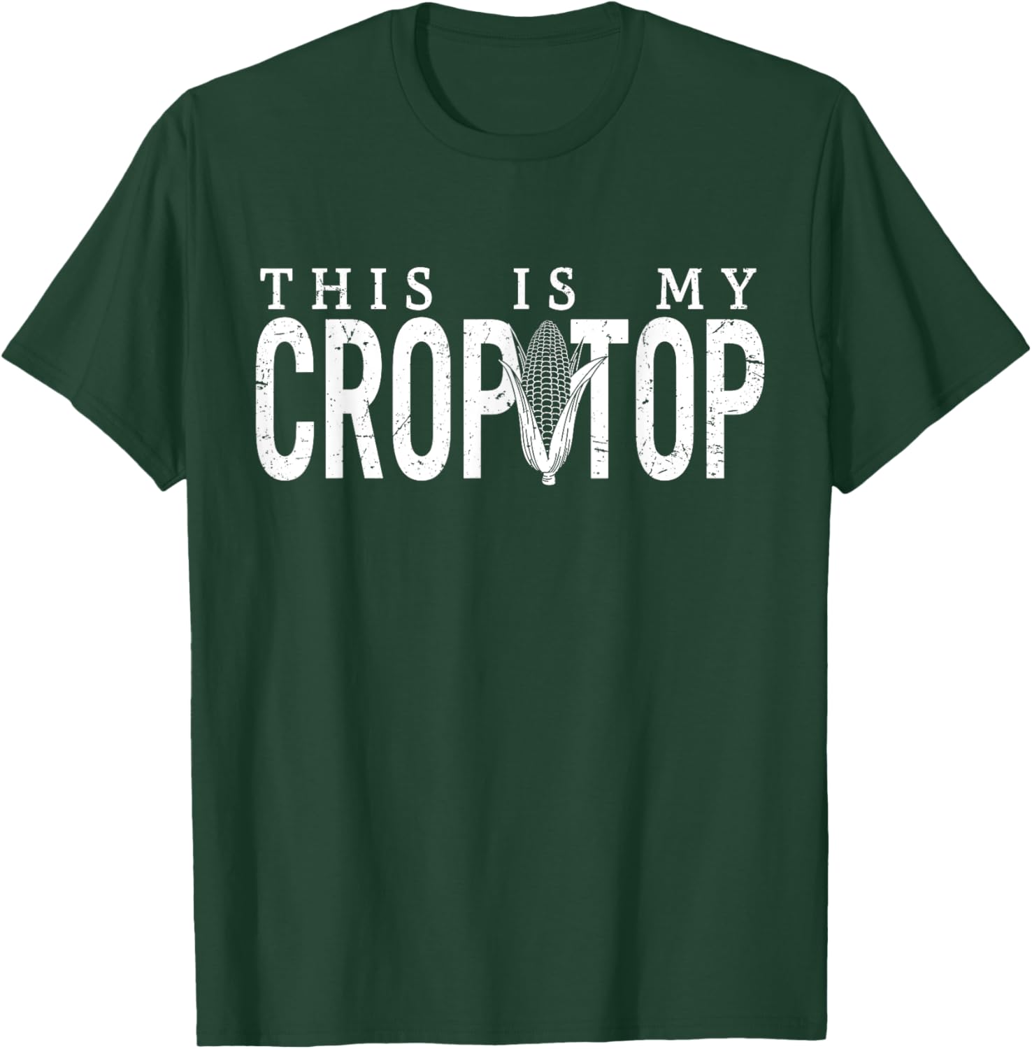 This Is My Crop Top Food Pun Corn Funny Farmer Meme Corn T-Shirt - T-Shirt | Forest