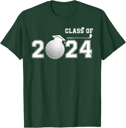 Golf Player Class of 2024 Golf, Senior High School Graduate T-Shirt - T-Shirt | Forest