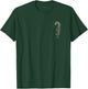 Seahorse Skeleton Art - Front and Back Aquatic Graphic T-Shirt - T-Shirt | Forest