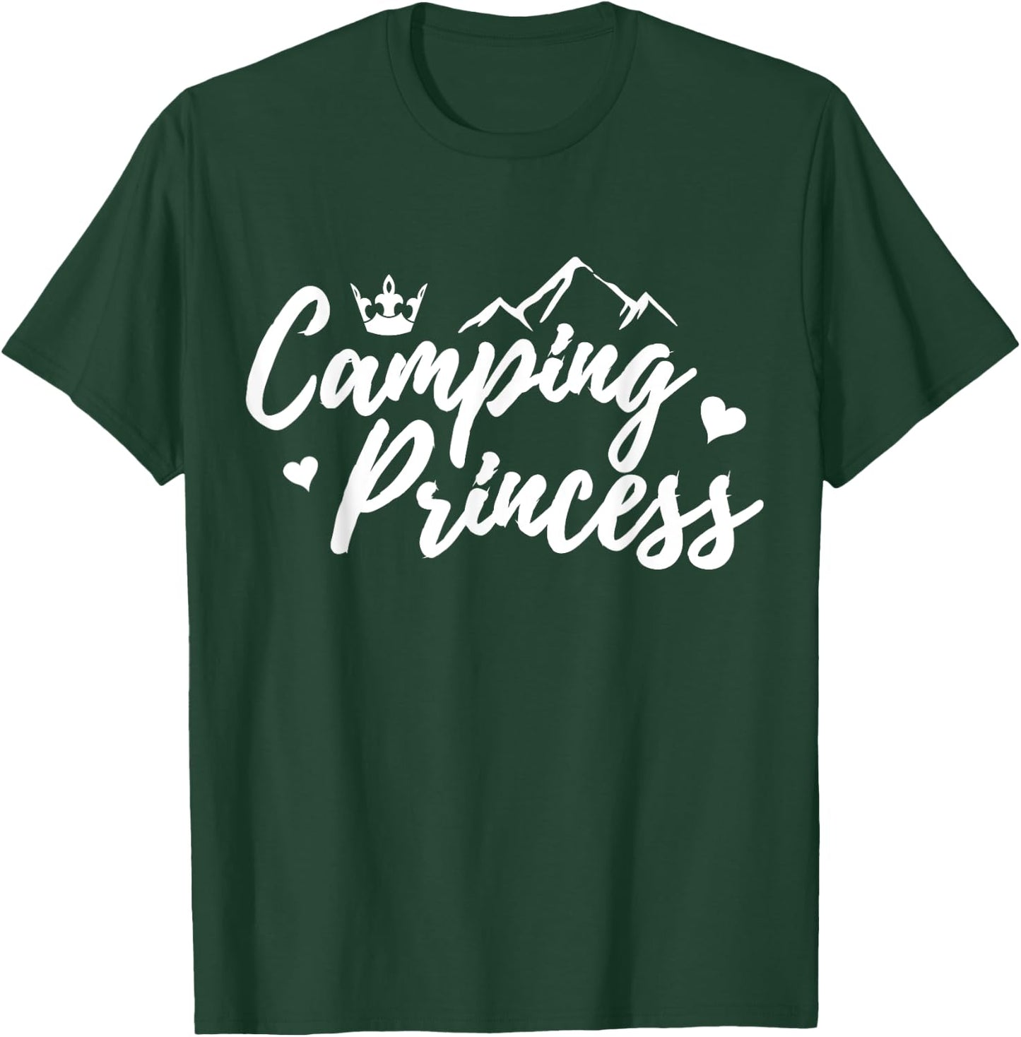Camping Princess Camper Queen Crown T-Shirt - T-Shirt | Forest