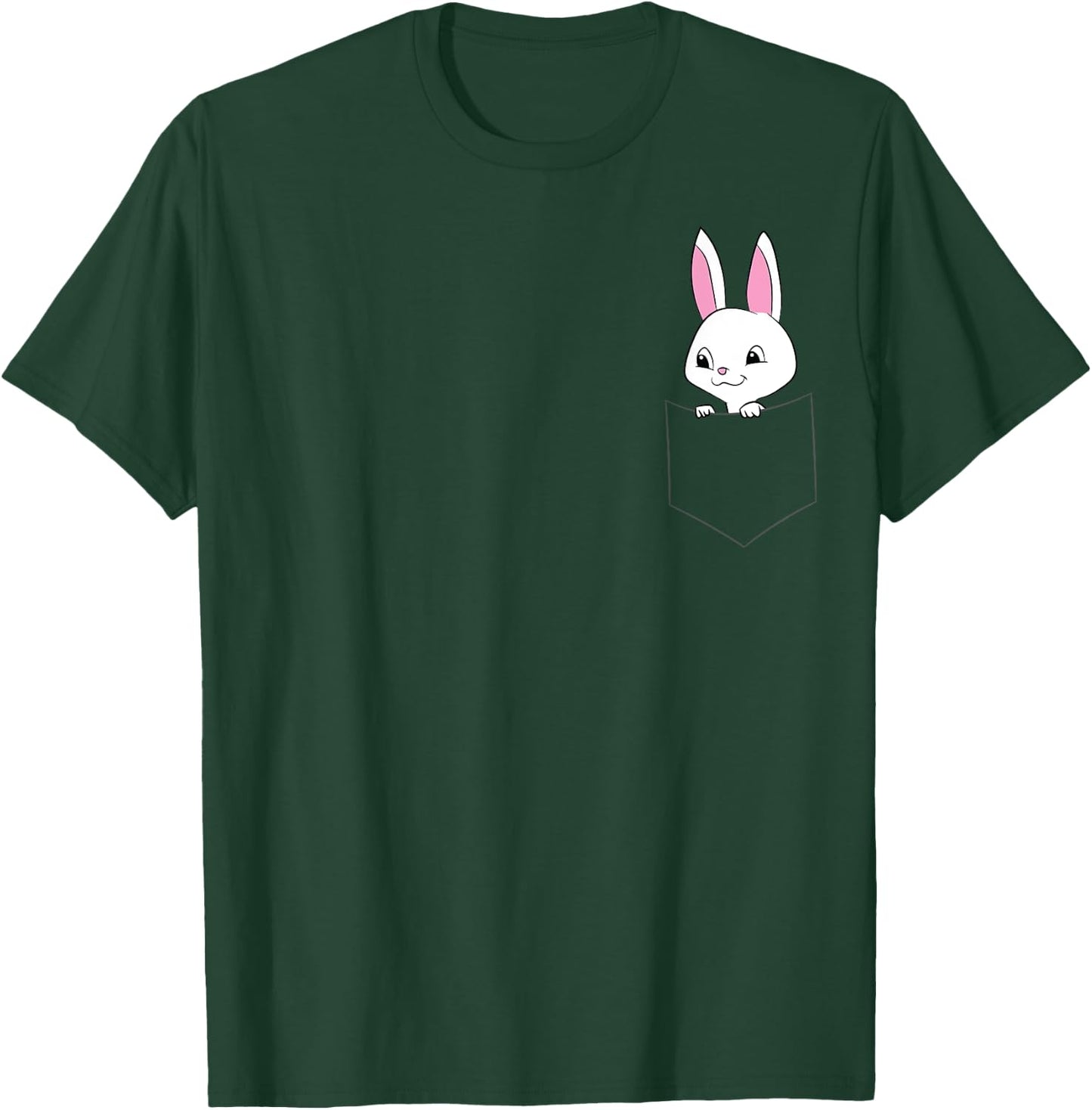 Cute Rabbit In A Pocket Funny Pocket Pet Bunny T-Shirt - T-Shirt | Forest
