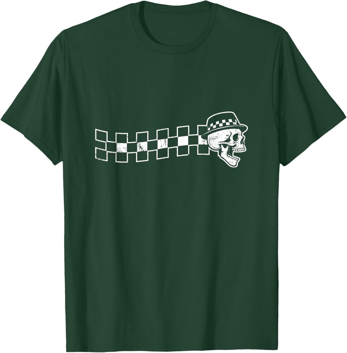 Checker Wave Head Ska Design T-Shirt - T-Shirt | Forest